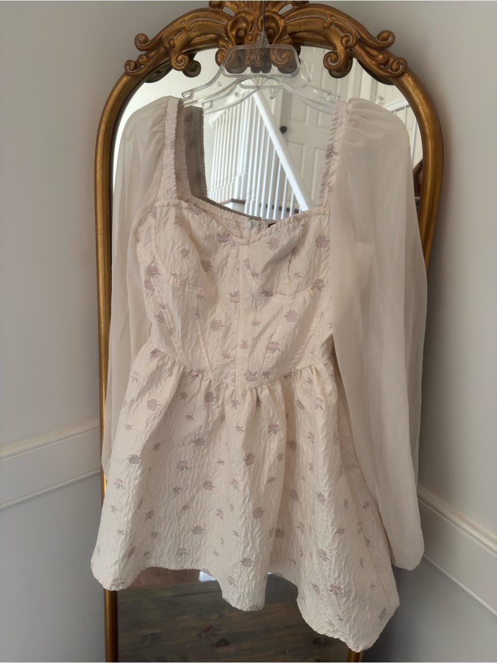 cider pale pink rose floral dress โ size medium